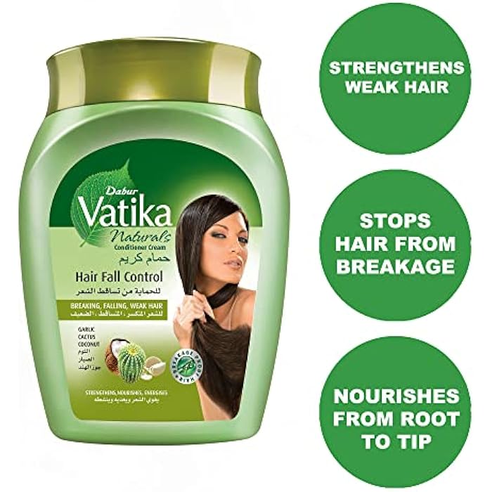 Vatika Naturals Anti-Hair Fall Conditioner Hammam Cream 225 g | Garlic, Cactus & Coconut | Strengthens & Nourishes Weak Hair - Image 3